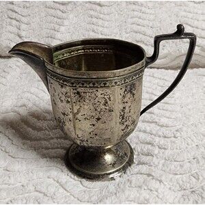 Vintage W.M. MOUNTS Homan Plate on Nickel Silver ART DECO Creamer GuC